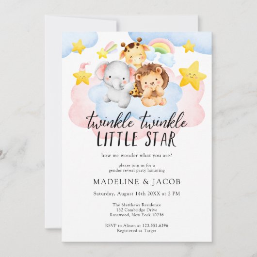 Twinkle Little Star Gender Reopenbaart zich Kaart (Voorkant)