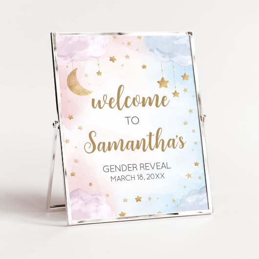 Twinkle Little Star Gender Reveal Welcome Sign Poster