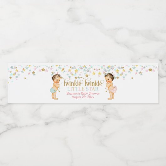 Twinkle Little Star Geslacht Neutraal  Baby Waterfles Etiket (Enkel label)