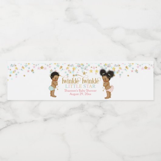 Twinkle Little Star Geslacht Neutraal Etnische Bab Waterfles Etiket (Enkel label)