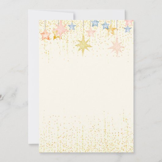 Twinkle Little Star Geslacht Onthul Gouden Sprinkl Kaart (Achterkant)