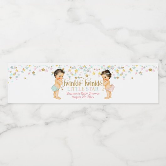 Twinkle Little Star Geslacht onthullen Baby Waterfles Etiket (Enkel label)