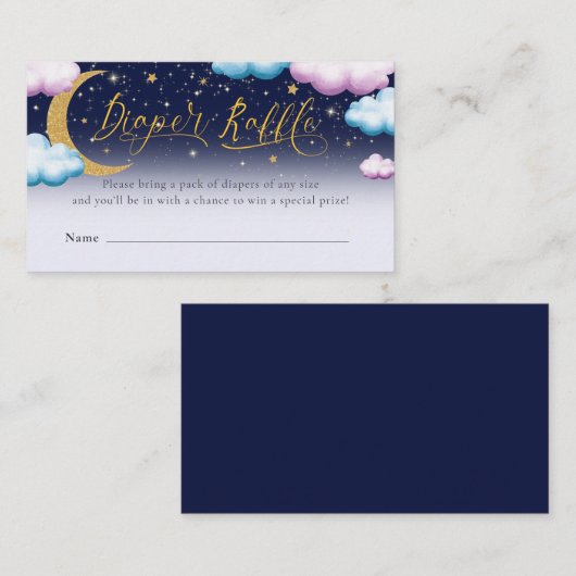 Twinkle Little Star Geslacht onthullen Luier Raffl Informatiekaartje (Voorkant / Achterkant)