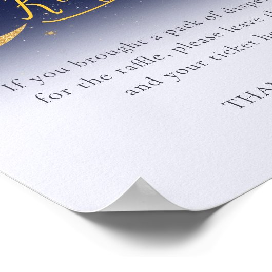 Twinkle Little Star Geslacht onthullen Luier Raffl Poster (Hoek)