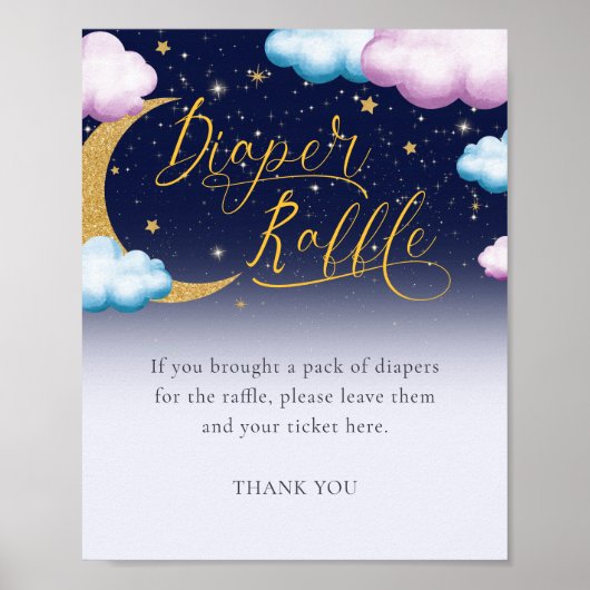 Twinkle Little Star Geslacht onthullen Luier Raffl Poster (Voorkant)