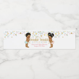 Twinkle Little Star Geslacht Onthulling Etnisch Waterfles Etiket
