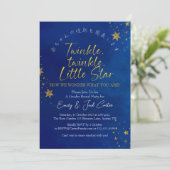 Twinkle Little Star Geslacht onthult blauw goud Kaart (Staand voorkant)