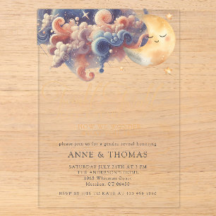 Twinkle Little Star Geslacht Reveal Aangepast Fees Acryl Uitnodigingen