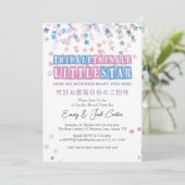 Twinkle Little Star Geslacht Reveal Retro Glitter Kaart (Staand voorkant)