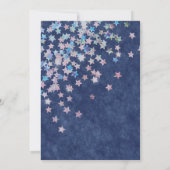 Twinkle Little Star Geslacht Reveal Retro Glitter Kaart (Achterkant)