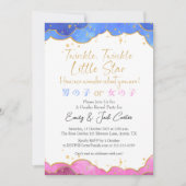 Twinkle Little Star Geslacht Reveal Retro Roze Bla Kaart (Voorkant)