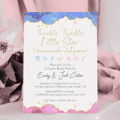 Twinkle Little Star Geslacht Reveal Retro Roze Bla Kaart