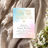 Twinkle Little Star Geslacht Reveal Retro Roze Bla Kaart