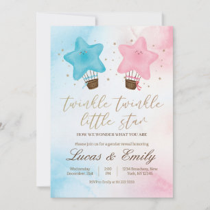 Twinkle Little Star Geslacht Reveal Uitnodiging