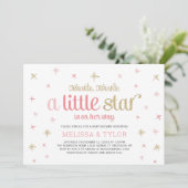 Twinkle Little Star Girl Baby shower, Sprinkle Kaart (Staand voorkant)