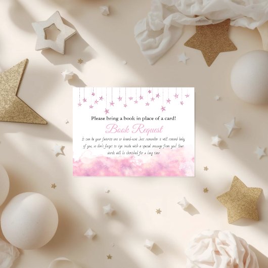 Twinkle Little Star Girl Book for Baby Shower Game Informatiekaartje