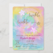 Twinkle Little Star Glitter Tie Dye Baby shower Kaart (Voorkant)