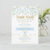 Twinkle Little Star Gold & Baby Blauw Kaart (Staand voorkant)