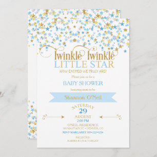 Twinkle Little Star Gold & Baby Blauw Kaart