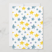 Twinkle Little Star Gold Blue Boy Baby shower Kaart (Achterkant)