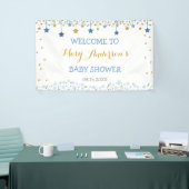 Twinkle Little Star Gold Blue Sparkle Backdrop Spandoek (Beurs)