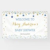 Twinkle Little Star Gold Blue Sparkle Backdrop Spandoek (Horizontaal)