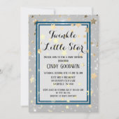 Twinkle Little Star Gold Glitter Baby shower Kaart (Voorkant)