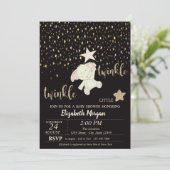 Twinkle Little Star Gold Glitter, Beer Baby shower Kaart (Staand voorkant)