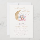Twinkle Little Star Gold Moon Baby shower Kaart (Voorkant)
