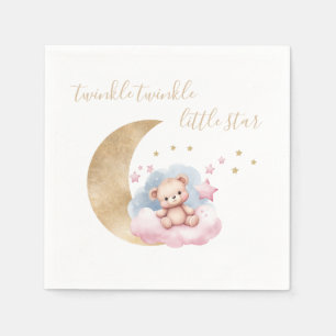 Twinkle Little Star Gold Moon Baby shower Servet