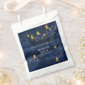 Twinkle Little Star Gold Navy Blue Boy Baby shower Bedankzakje (Geknipt)