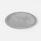 Twinkle Little Star Grey Baby shower Papieren Bordje (Gekanteld)