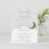 Twinkle Little Star Grey Baby shower per Mail Kaart (Staand voorkant)