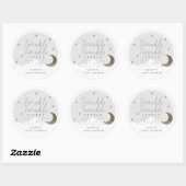 Twinkle Little Star Grey Baby shower Ronde Sticker (Vel)
