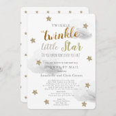 Twinkle Little Star Grey Cloud Baby shower per pos Kaart (Voorkant / Achterkant)