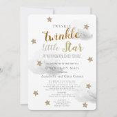 Twinkle Little Star Grey Cloud Baby shower per pos Kaart (Voorkant)