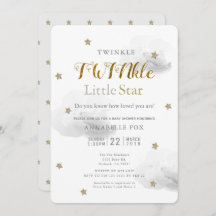 Twinkle Little Star & Grey Cloud Twin Baby shower