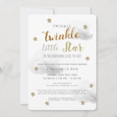 Twinkle Little Star Grey Drive-by Baby shower Kaart (Voorkant)