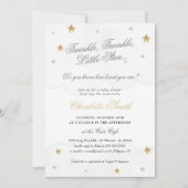 Twinkle Little Star Grey Gold Elegant Baby shower Kaart (Voorkant)