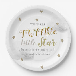 Twinkle Little Star Grey Twin Baby shower Papieren Bordje