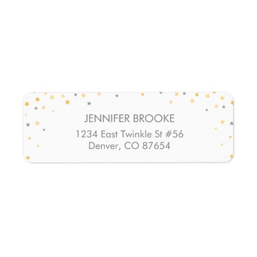 Twinkle Little Star | Grijze labels voor retouradr (Voorkant)