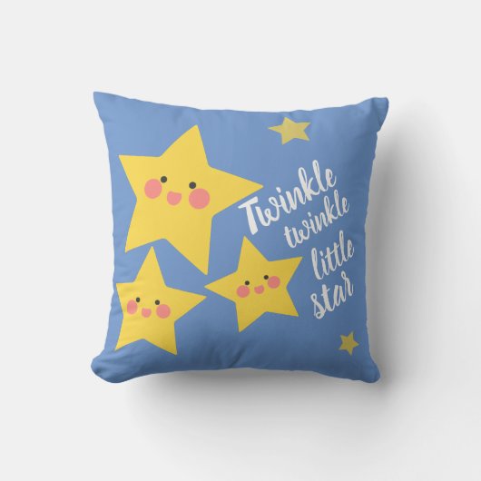 Twinkle Little Star Happy Yellow Stars Kussen (Voorkant)