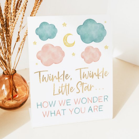 Twinkle Little Star Hoe we over gender discussiëre Reclamebord Met Voetstuk