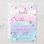 Twinkle Little Star Holographic Baby shower Kaart (Voorkant)