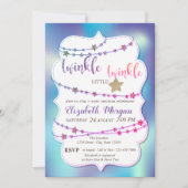 Twinkle Little Star Holographic Baby shower Kaart (Voorkant)