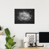 Twinkle Little Star | Houtskoolgrijs en Zilver Poster (Thuiskantoor)