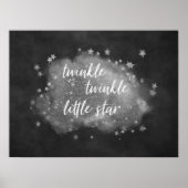 Twinkle Little Star | Houtskoolgrijs en Zilver Poster (Voorkant)