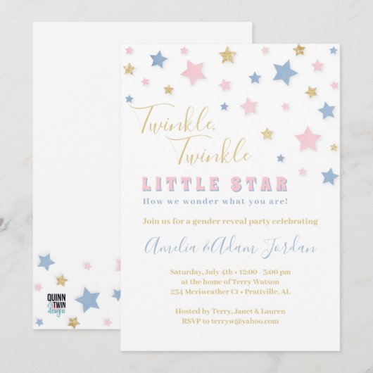 Twinkle Little Star Kaart (Voorkant / Achterkant)