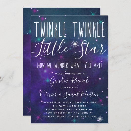 Twinkle Little Star Kaart (Voorkant / Achterkant)