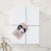 Twinkle Little Star Konijn Perzik Baby Shower Cadeaulabel (Met Touw)
